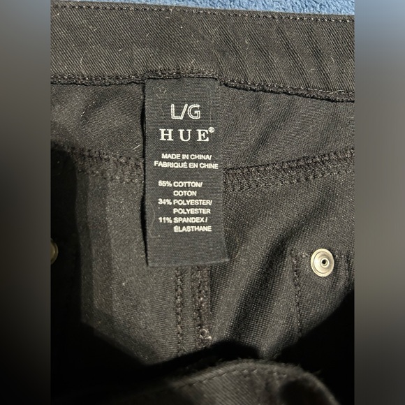 HUE brown women’s large pants. False front pockets. Back pockets. Elastic waist. - Picture 6 of 8